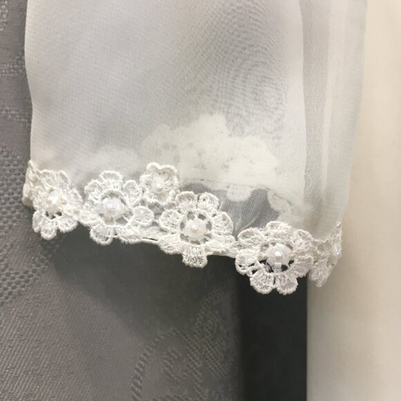 SAMPLE Bridgerton Vintage Wedding Dress, LONG SLEEVE Empire Waist Scoop Neck - Picture 10 of 12